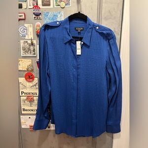 NWT J. Crew Textured Drapey Button Up Shirt